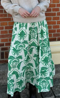 Say INA Copenhagen Nederdel - Malina - White / Green Paisley