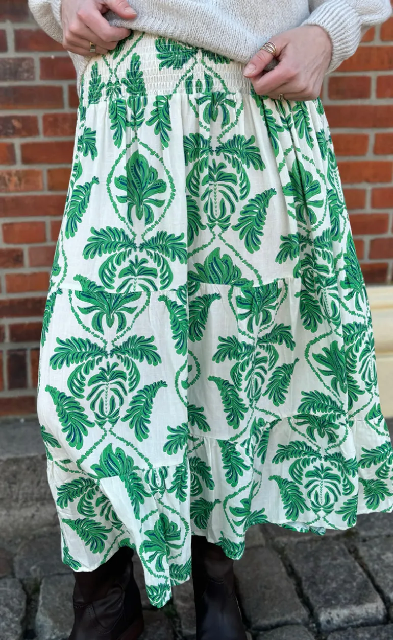 Say INA Copenhagen Nederdel - Malina - White / Green Paisley