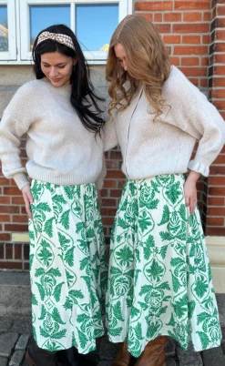 Say INA Copenhagen Nederdel - Malina - White / Green Paisley