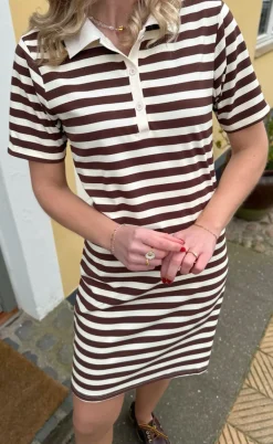 Say INA Copenhagen Polo Kjole - Pamela - Brown Striped