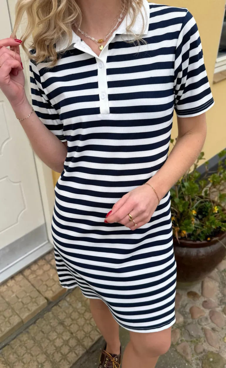 Say INA Copenhagen Polo Kjole - Pamela - Navy Striped