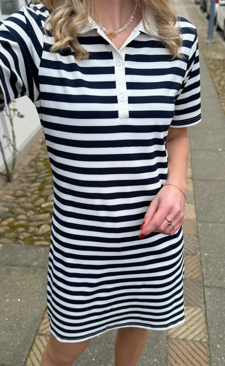 Say INA Copenhagen Polo Kjole - Pamela - Navy Striped