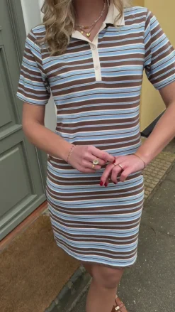 Say INA Copenhagen Polo Kjole - Pamela - Brown / Blue Striped