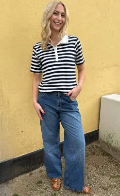 Say INA Copenhagen Polo T-Shirt - Pamela Summer - Navy Striped