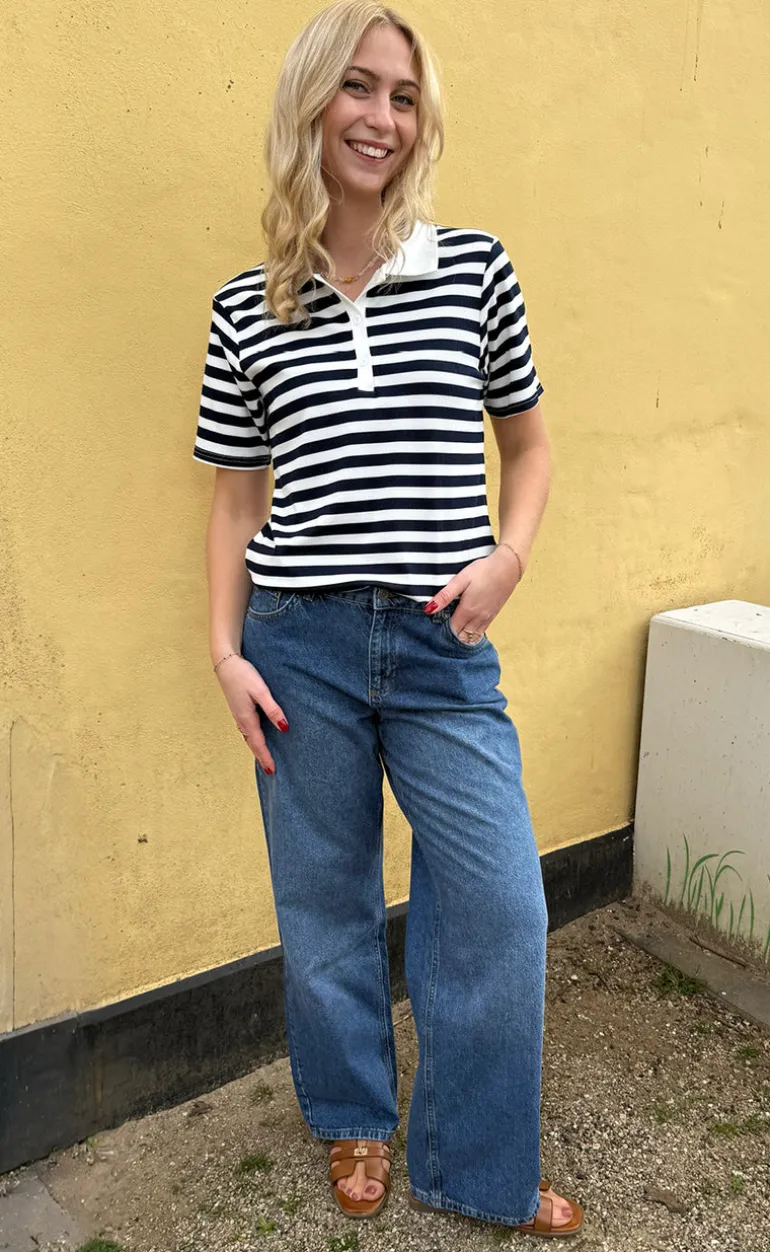 Say INA Copenhagen Polo T-Shirt - Pamela Summer - Navy Striped