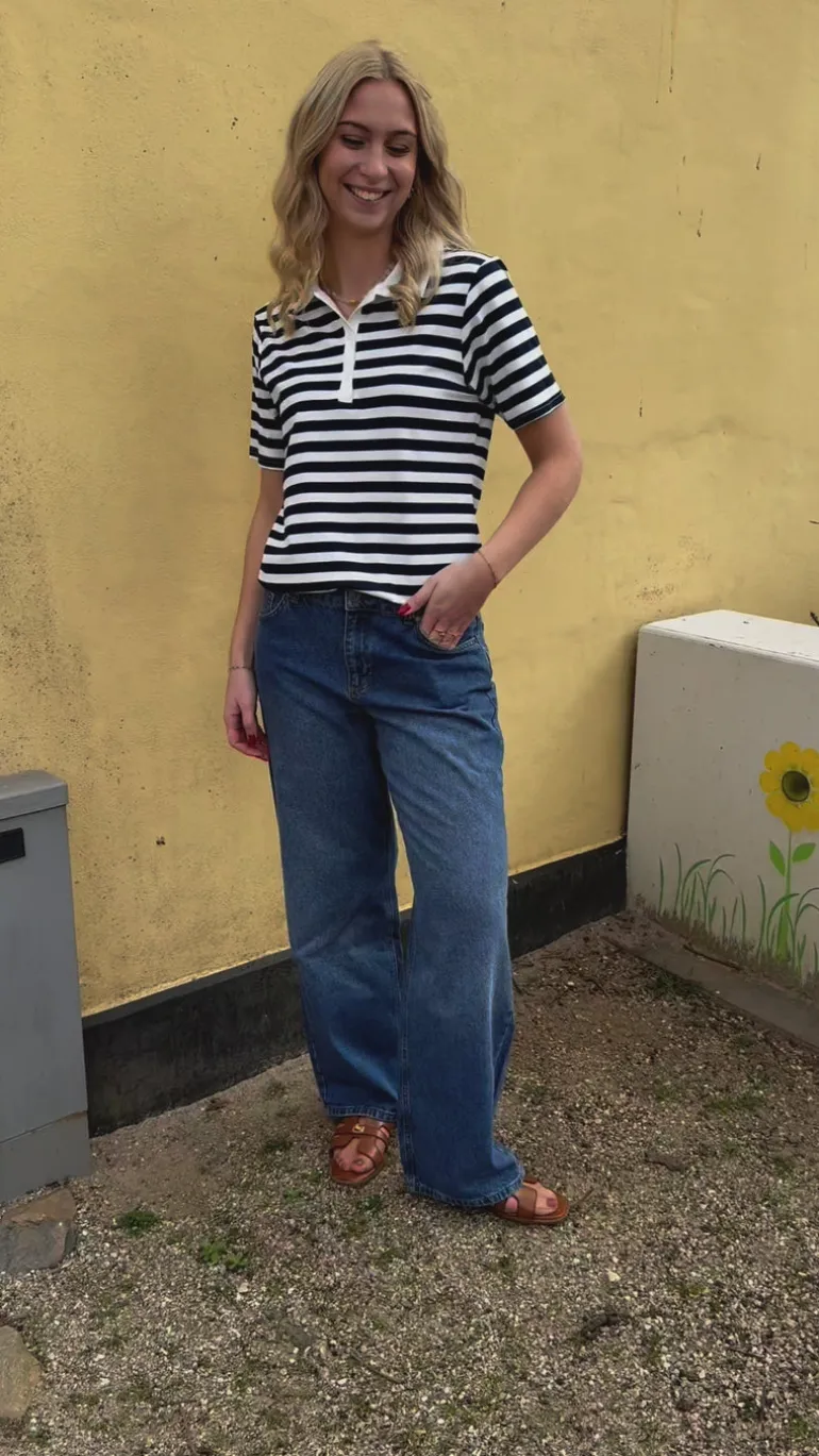Say INA Copenhagen Polo T-Shirt - Pamela Summer - Navy Striped