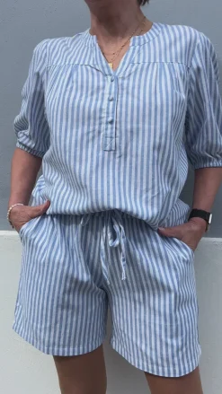 Say INA Copenhagen Shorts - Alba - Blue Striped