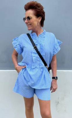 Say INA Copenhagen Shorts - Liv - Blue Striped
