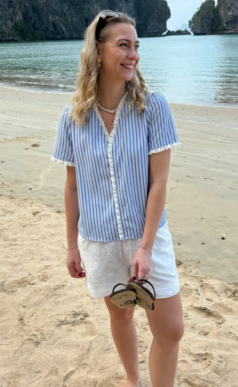 Say INA Copenhagen Shorts - Catja - White Broderie Anglaise