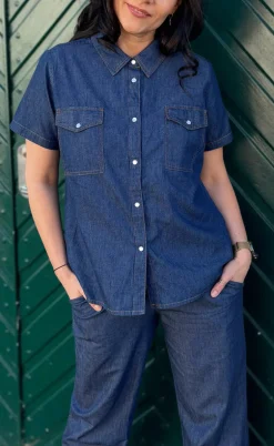 Say INA Copenhagen Skjorte - Detia Summer - Denim Blue