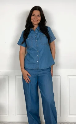 Say INA Copenhagen Skjorte - Detia Summer - Light Blue Denim