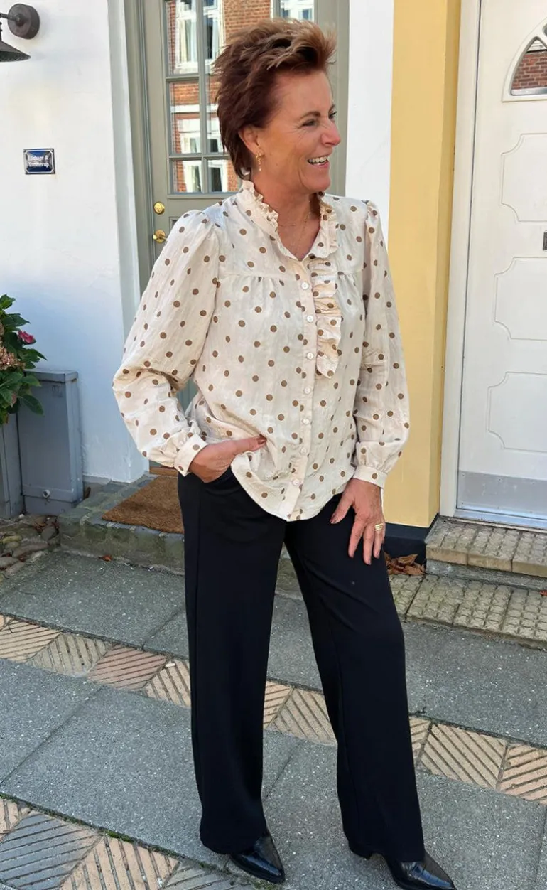 Say INA Copenhagen Skjorte - Kesha - Beige / Brown Dots