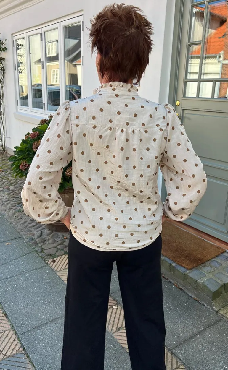 Say INA Copenhagen Skjorte - Kesha - Beige / Brown Dots