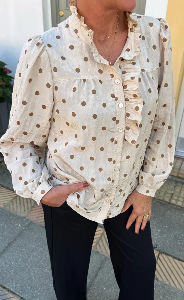 Say INA Copenhagen Skjorte - Kesha - Beige / Brown Dots