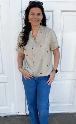 Say INA Copenhagen Top - Catja - Sand W. Cherries