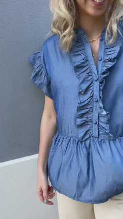 Say INA Copenhagen Top - Freya - Denim Blue