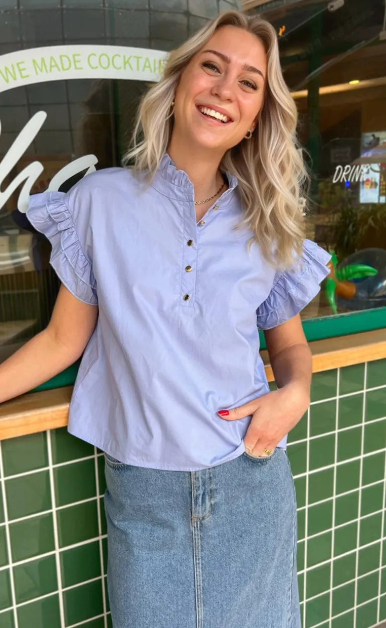 Say INA Copenhagen Top - Mandy - Mermaid Blue