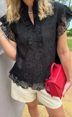 Say INA Copenhagen Top - Pia Lace - Black