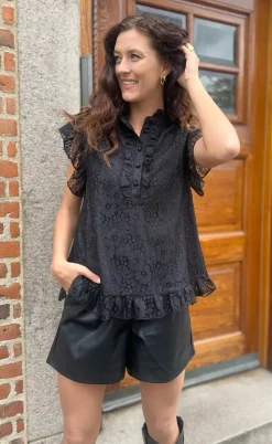 Say INA Copenhagen Top - Pia Lace - Black