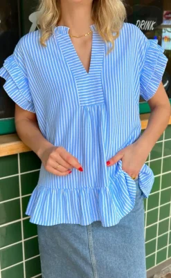 Say INA Copenhagen Top - Winnie - Blue Striped