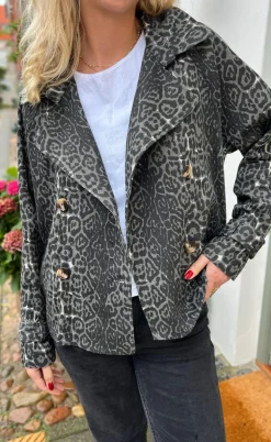 Say INA Copenhagen Trenchcoat / Jakke - Sally - Grey Leopard