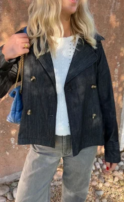 Say INA Copenhagen Trenchcoat / Jakke - Silje - Black Denim