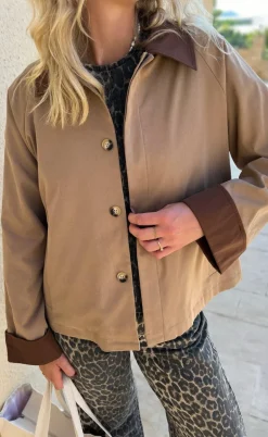 Say INA Copenhagen Trenchcoat / Jakke - Caroline Contrast - Camel / Brown