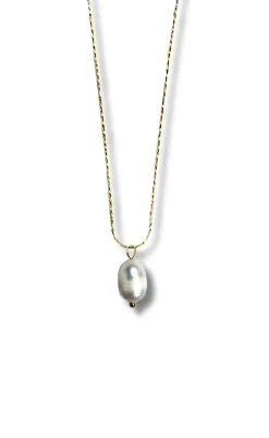 Smykkeli Copenhagen Halskæde - Pearl Drop - Gold Colour