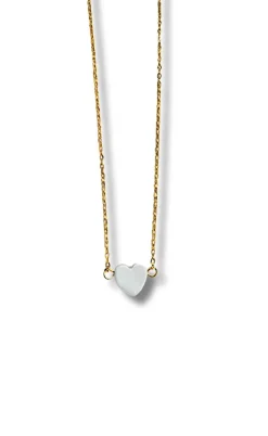 Smykkeli Copenhagen Halskæde - Pearl Heart- Gold Colour