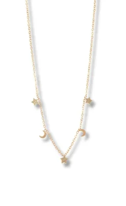 Smykkeli Copenhagen Halskæde - Porto Moon & Stars - Gold Colour