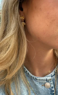 Smykkeli Copenhagen Øreringe - Big Rose - Gold Colour