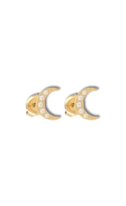 Smykkeli Copenhagen Øreringe - Berlin Mini Moon - Gold Colour