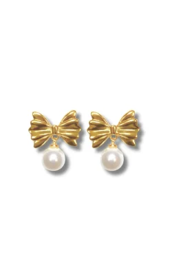 Smykkeli Copenhagen Øreringe - Christina Bow - Gold Colour