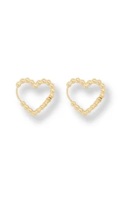 Smykkeli Copenhagen Øreringe - Hammered Heart - Gold Colour