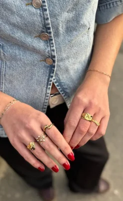 Smykkeli Copenhagen Ring - Chunky Heart - Gold Colour
