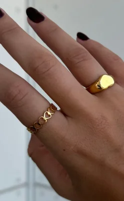 Smykkeli Copenhagen Ring - Hanna Heart - Golden Colour