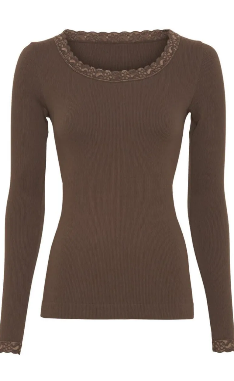 Tim & Simonsen Bluse - Frida Rib - Caffe / Noce