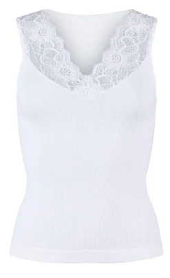 Tim & Simonsen Top - Belen V-Lace - White (vendbar)