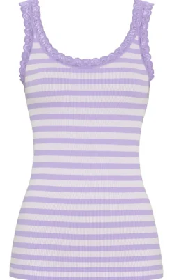 Tim & Simonsen Top - Isa Rib - Lavanda/Bianco