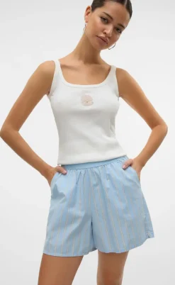 Vero Moda Shorts - Charlotte - Air Blue Cloud Dancer/Twill