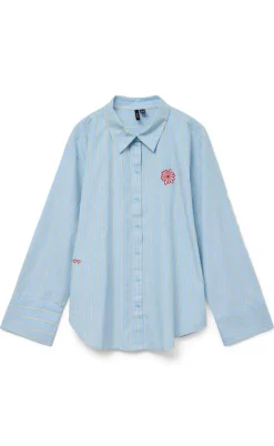 Vero Moda Skjorte - Charlotte - Air Blue Cloud Dancer/Twill