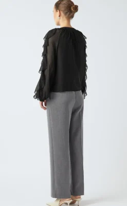 YAS Bluse - Margot Flounce - Black