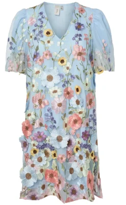 YAS Kjole - Flowering - Halogen Blue